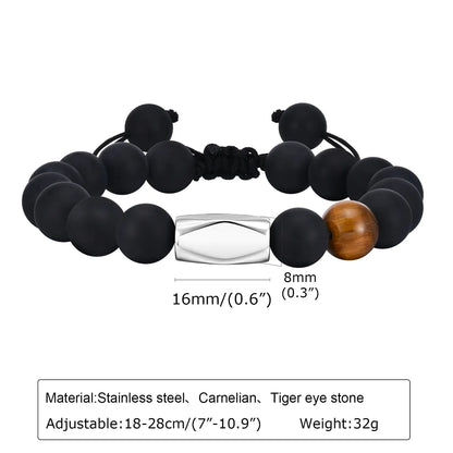 Simple Style Geometric Stainless Steel Tiger Eye Bracelets In Bulk