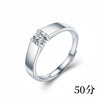 Simple Style Geometric Sterling Silver Gra Inlay Moissanite Open Ring