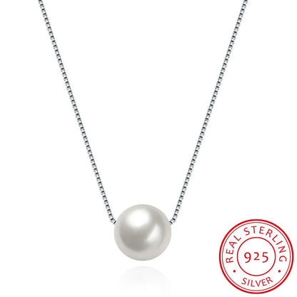 Simple Style Geometric Sterling Silver Plating Artificial Pearls Necklace 1 Piece