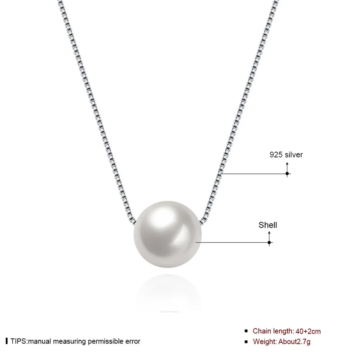 Simple Style Geometric Sterling Silver Plating Artificial Pearls Necklace 1 Piece