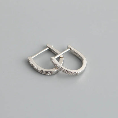 Simple Style Geometric Sterling Silver Plating Earrings 1 Pair