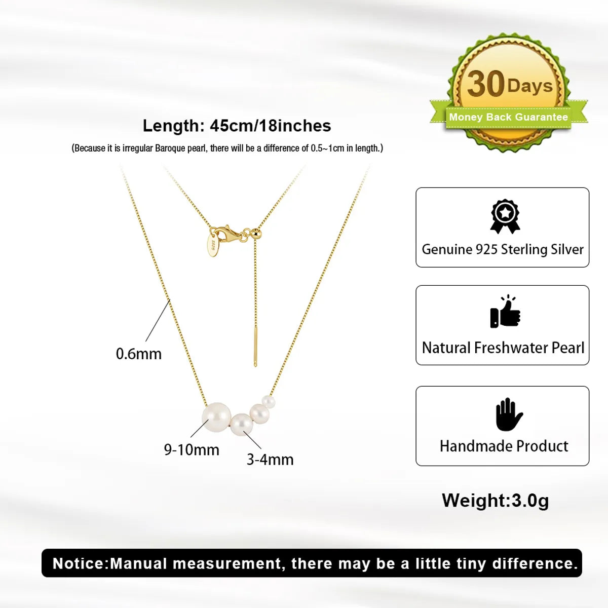 Simple Style Geometric Sterling Silver Plating Inlay Pearl 14k Gold Plated Pendant Necklace