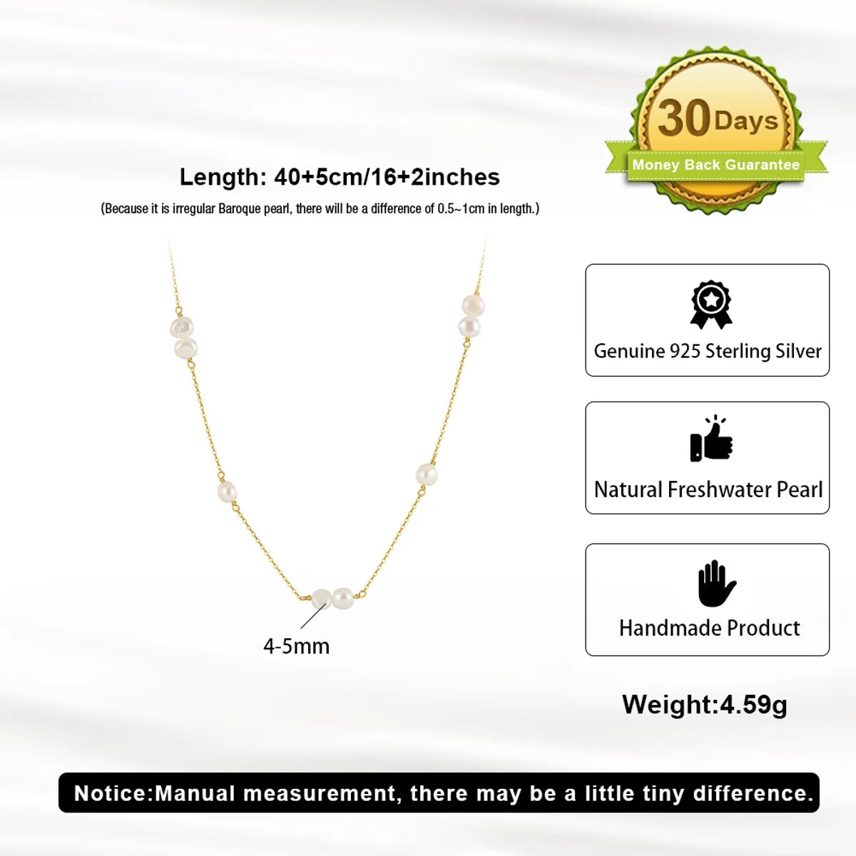 Simple Style Geometric Sterling Silver Plating Inlay Pearl 14k Gold Plated Pendant Necklace