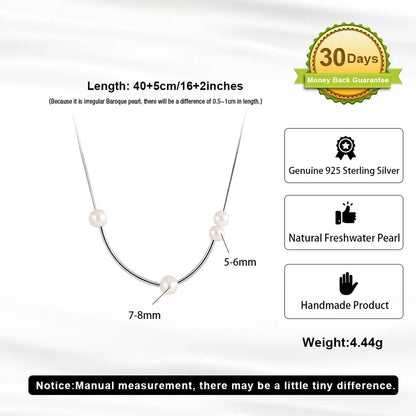 Simple Style Geometric Sterling Silver Plating Inlay Pearl White Gold Plated Pendant Necklace