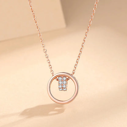 Simple Style Geometric Sterling Silver Plating Inlay Zircon Pendant Necklace