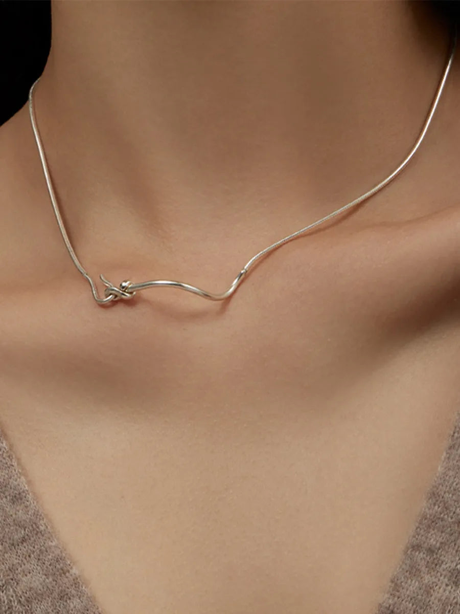 Simple Style Geometric Sterling Silver Plating Necklace