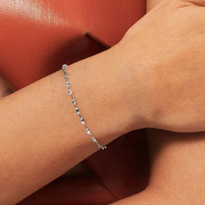 Simple Style Geometric Sterling Silver Plating White Gold Plated Bracelets