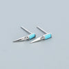 Simple Style Geometric Sterling Silver Plating Zircon Ear Studs 1 Pair