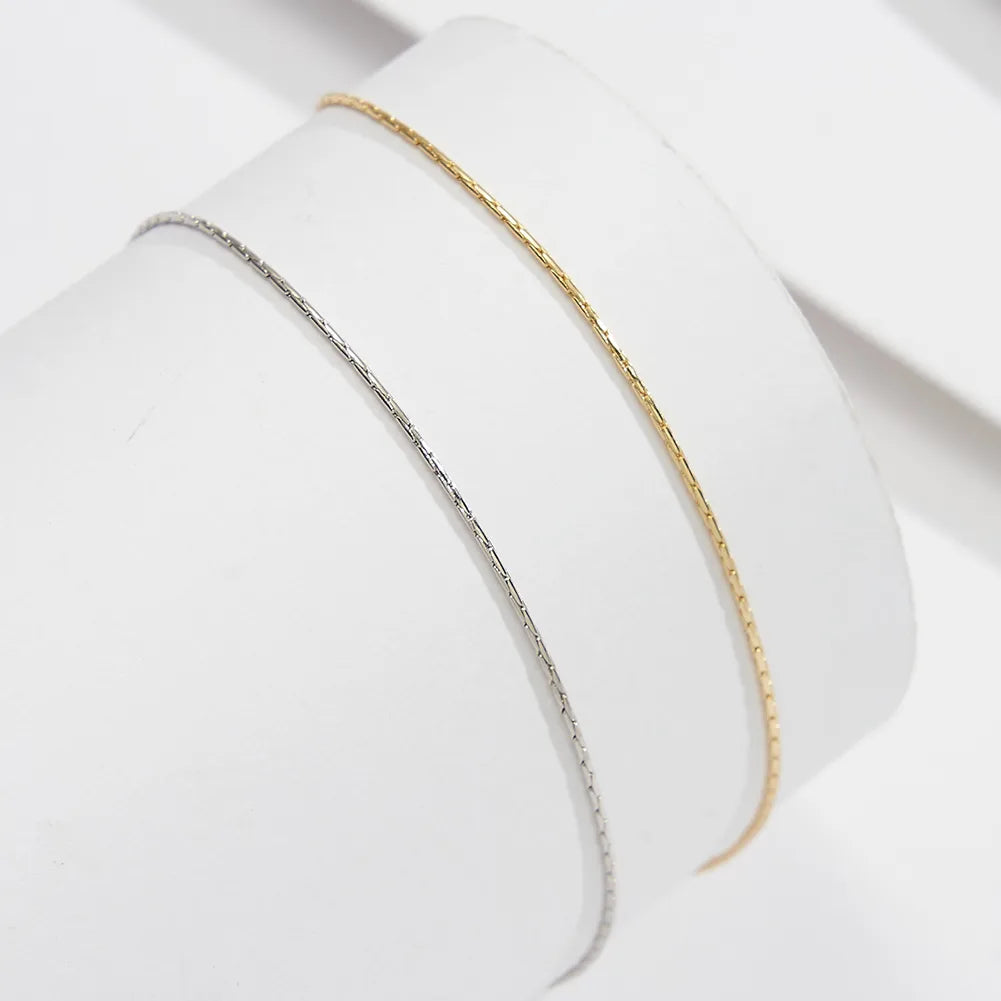 Simple Style Geometric Sterling Silver Polishing 14K Gold Plated White Gold Plated Women'S Anklet