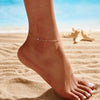 Wholesale Jewelry Simple Style Geometric 925 Sterling Silver 14K Gold Plated White Gold Plated Polishing Anklet