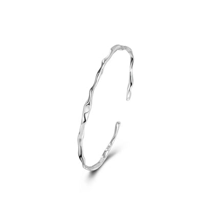 Simple Style Geometric Sterling Silver Polishing Bangle 1 Piece