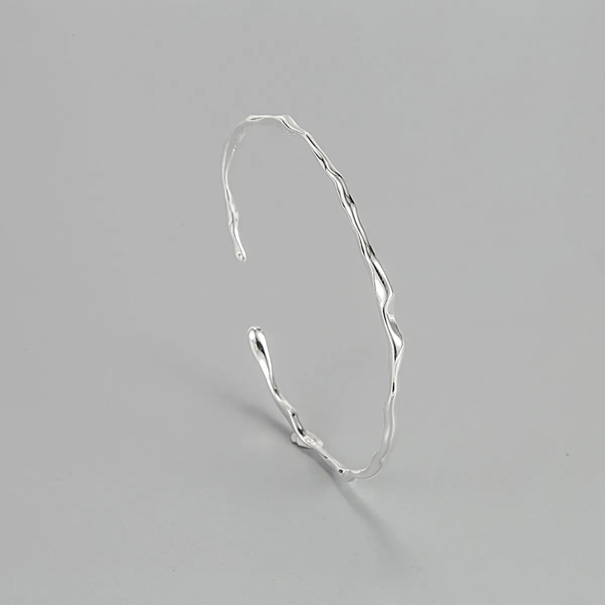 Simple Style Geometric Sterling Silver Polishing Bangle 1 Piece