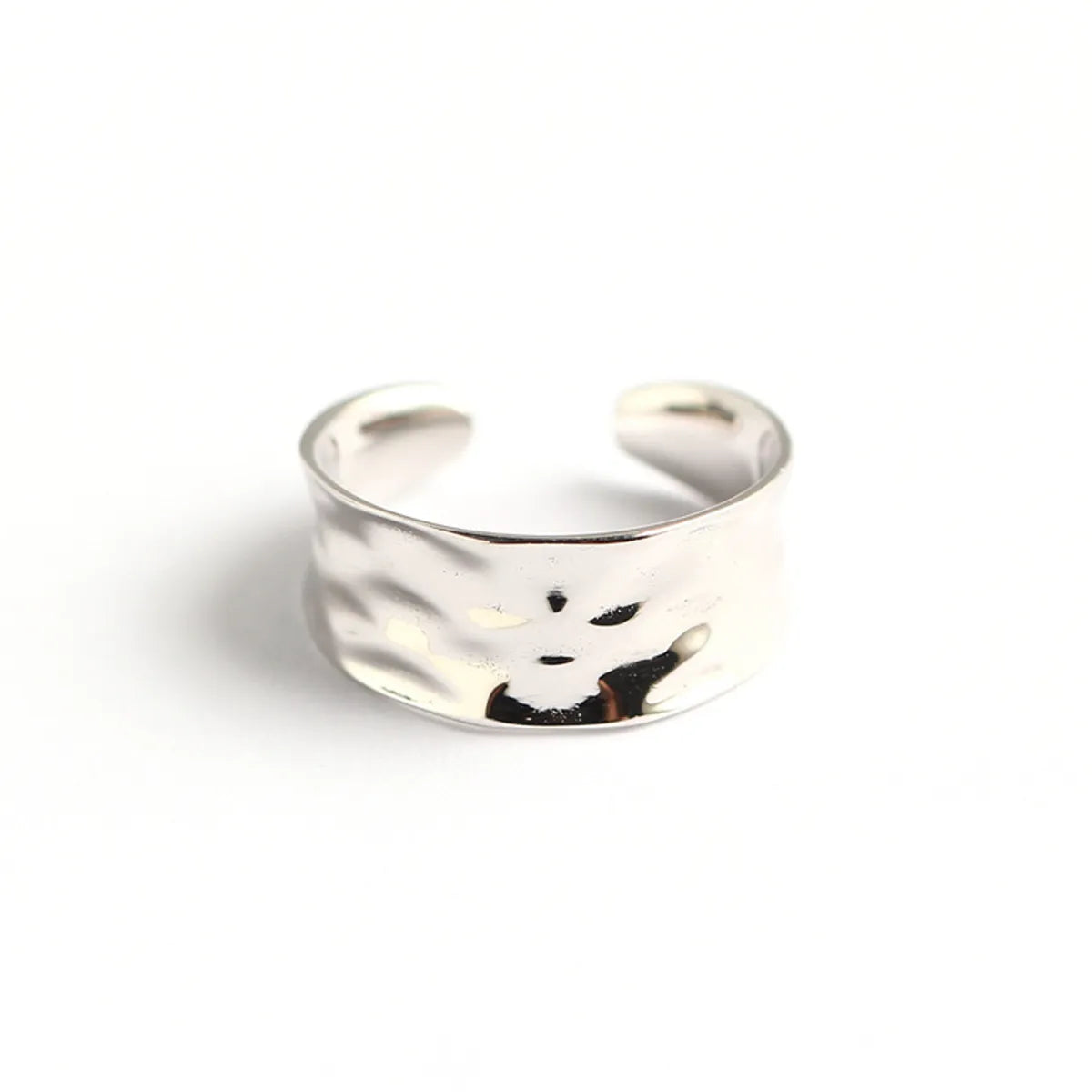 Simple Style Geometric Sterling Silver Polishing Open Ring