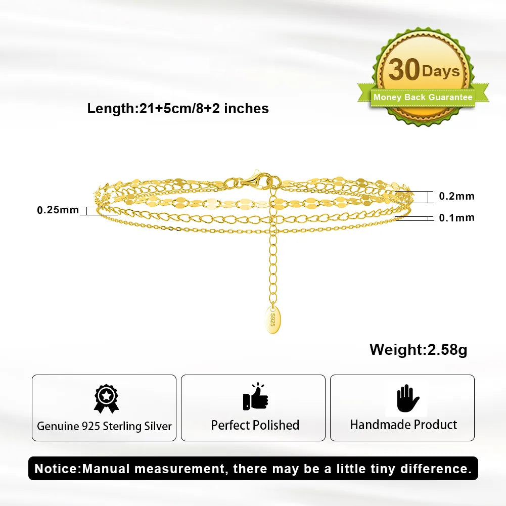 Simple Style Geometric Sterling Silver Wholesale Anklet