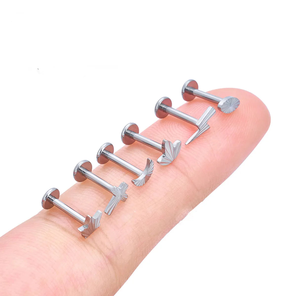 Simple Style Geometric Titanium Alloy Lip Stud In Bulk