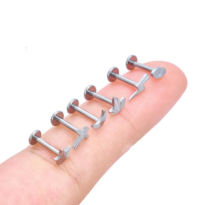 Simple Style Geometric Titanium Alloy Lip Stud In Bulk