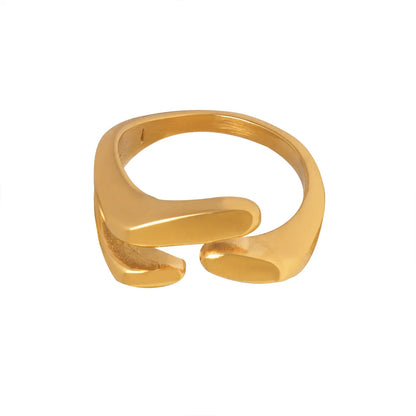 Simple Style Geometric Titanium Steel 18k Gold Plated Open Ring In Bulk