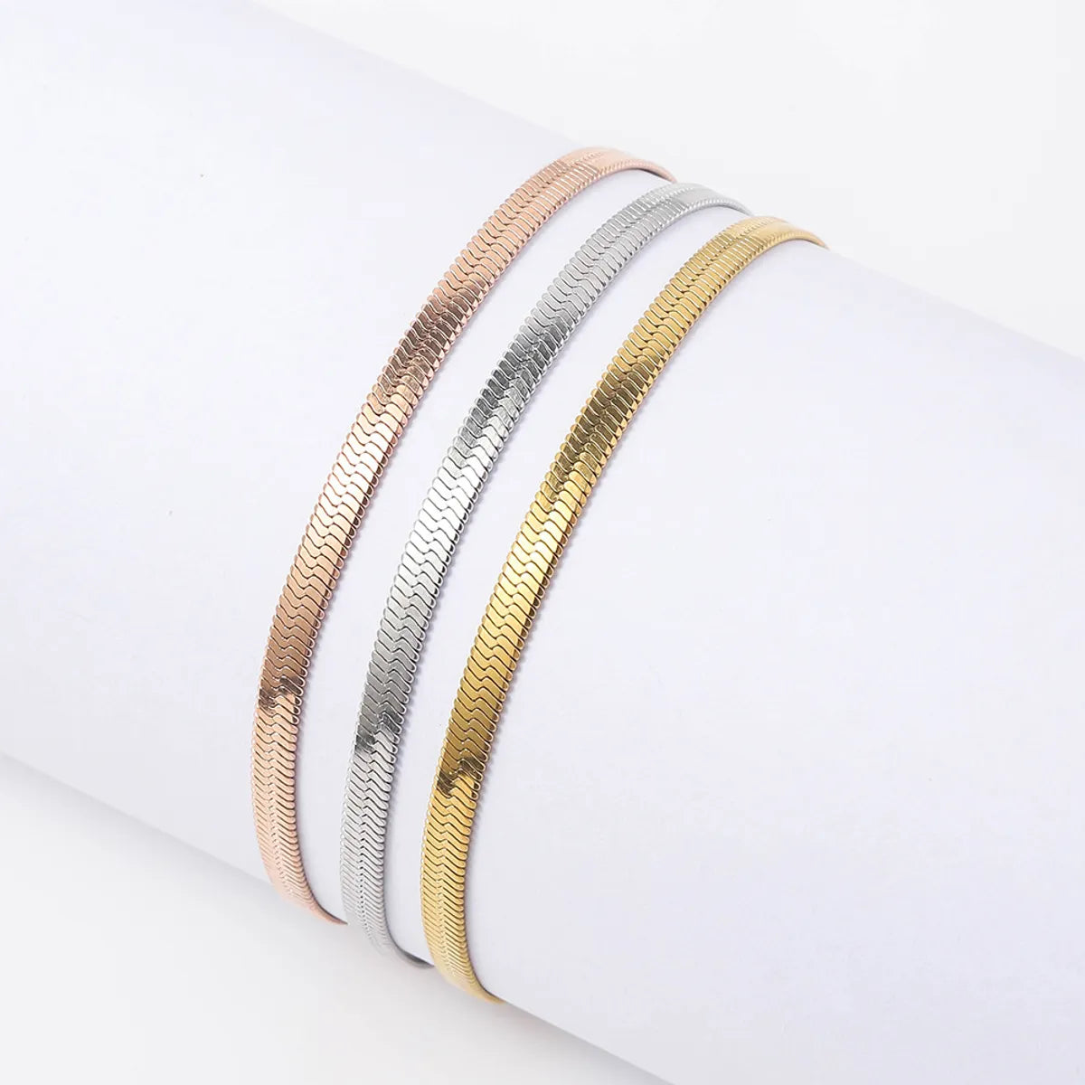 Simple Style Geometric Titanium Steel Bracelets In Bulk