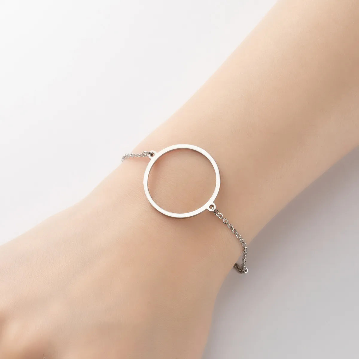 Simple Style Geometric Titanium Steel Bracelets Plating No Inlaid Stainless Steel Bracelets