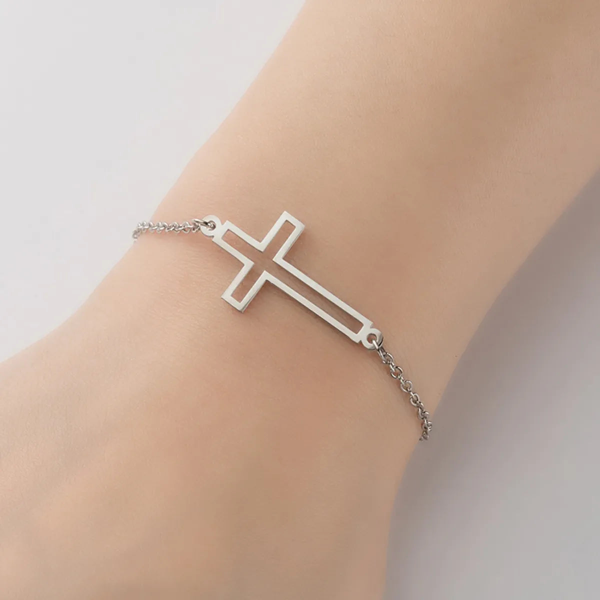 Simple Style Geometric Titanium Steel Bracelets Plating No Inlaid Stainless Steel Bracelets