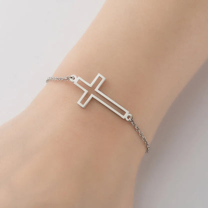 Simple Style Geometric Titanium Steel Bracelets Plating No Inlaid Stainless Steel Bracelets