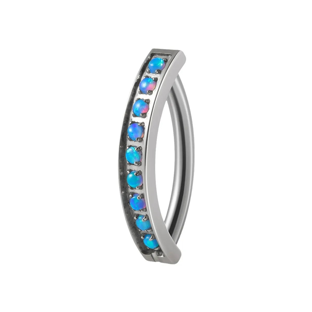 Simple Style Geometric Titanium Steel Buckle Opal Zircon Belly Ring