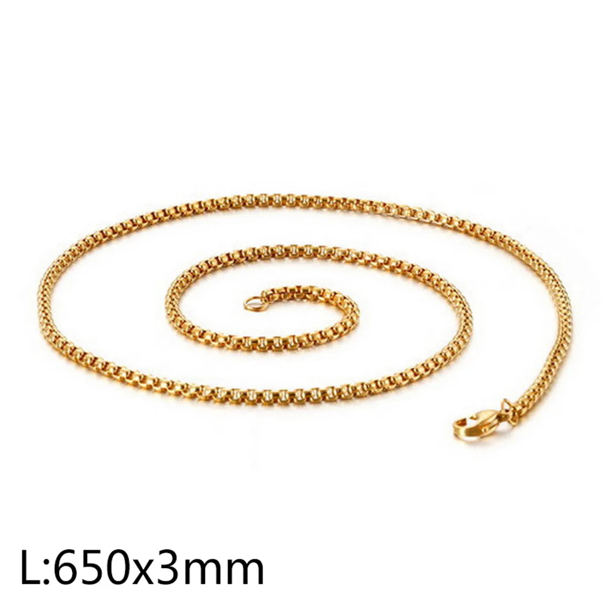 Simple Style Geometric Titanium Steel Chain 18K Gold Plated Unisex Necklace