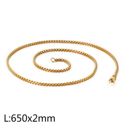 Simple Style Geometric Titanium Steel Chain 18K Gold Plated Unisex Necklace