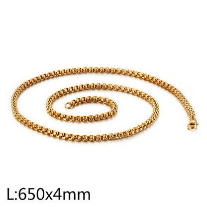 Simple Style Geometric Titanium Steel Chain 18K Gold Plated Unisex Necklace