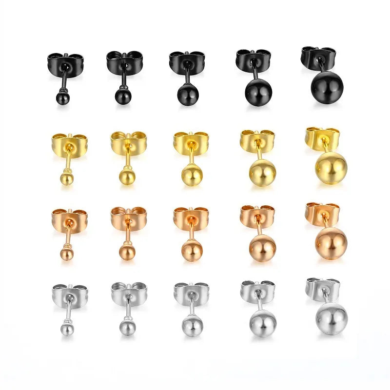 1 Piece Simple Style Geometric Titanium Steel Ear Studs