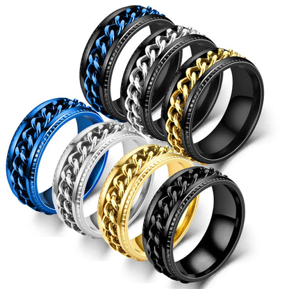 Simple Style Geometric Titanium Steel Handmade Rings 1 Piece