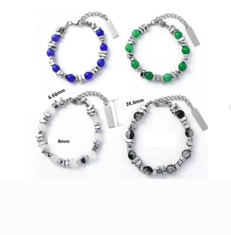 Simple Style Geometric Titanium Steel Irregular Beaded Bracelets