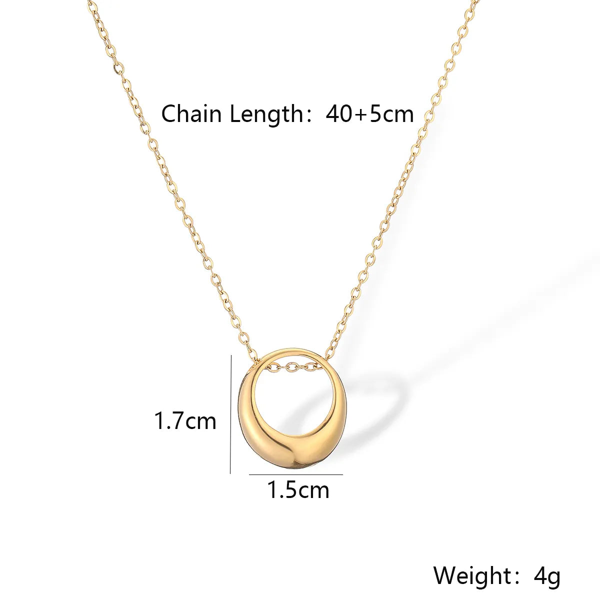 Simple Style Geometric Titanium Steel Plating 18k Gold Plated Pendant Necklace