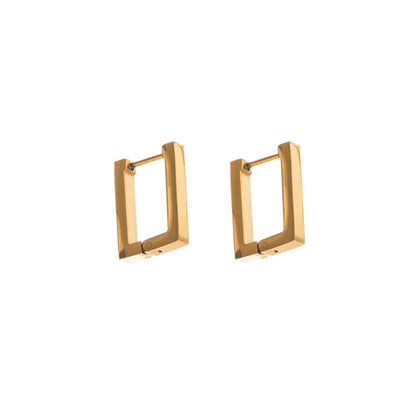 Simple Style Geometric Titanium Steel Plating Earrings 1 Pair