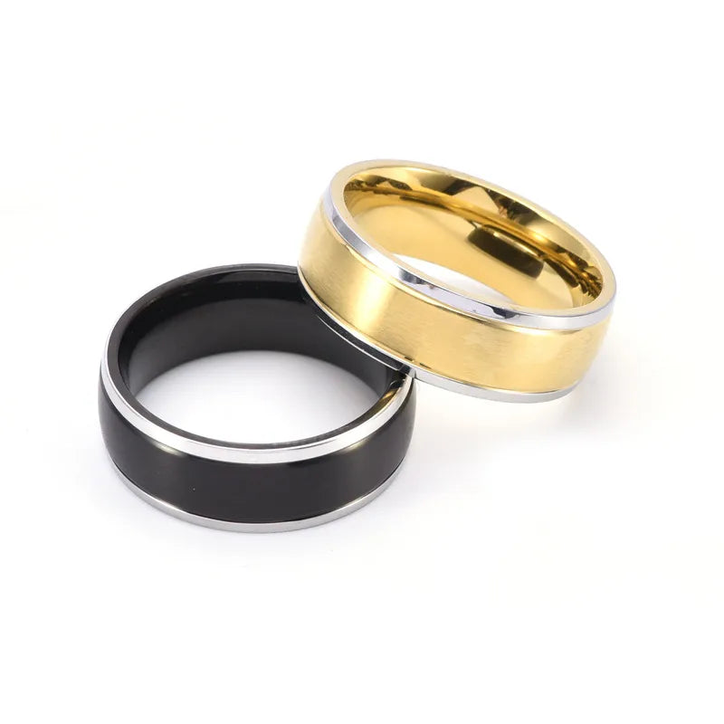 Simple Style Geometric 304 Stainless Steel Plating 18K Gold Plated Men'S Rings