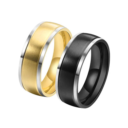 Simple Style Geometric 304 Stainless Steel Plating 18K Gold Plated Men'S Rings