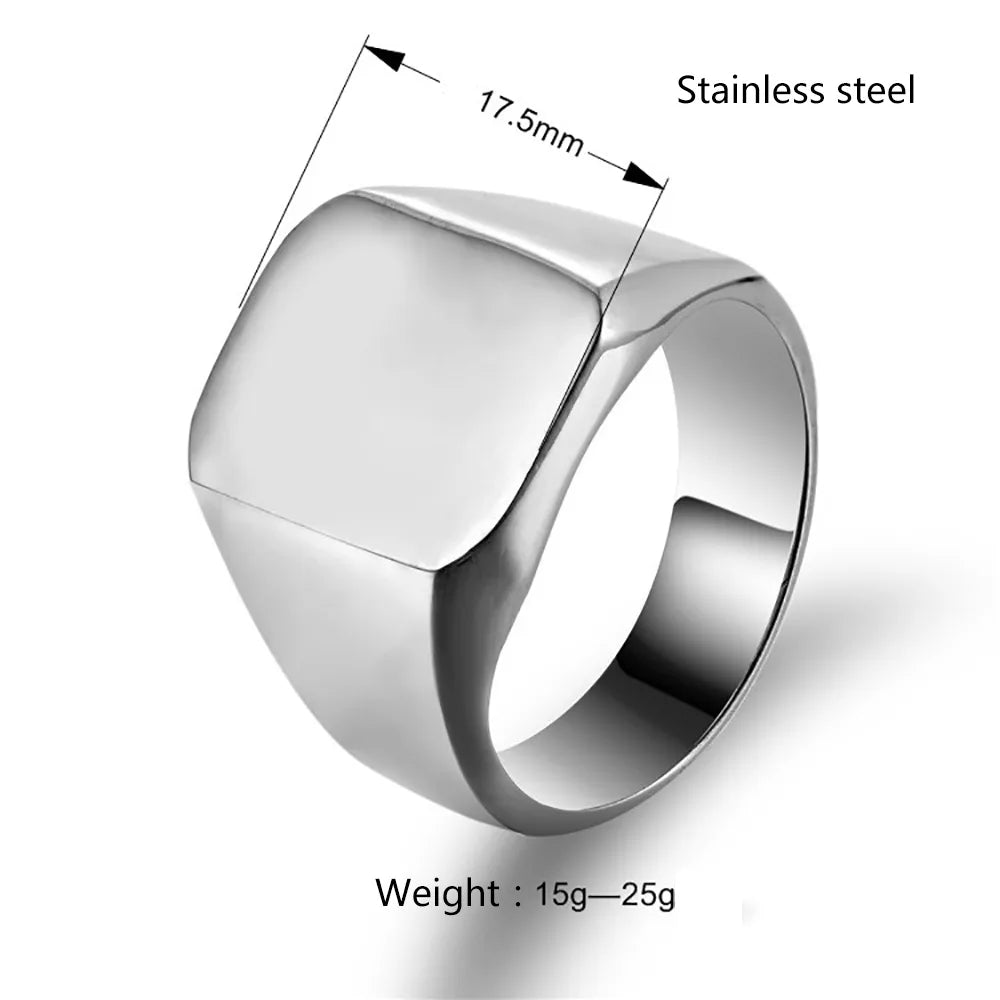 Simple Style Geometric 304 Stainless Steel Plating 18K Gold Plated Men'S Wide Band Rings