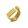 Simple Style Geometric Titanium Steel Plating Metal 18k Gold Plated Open Ring