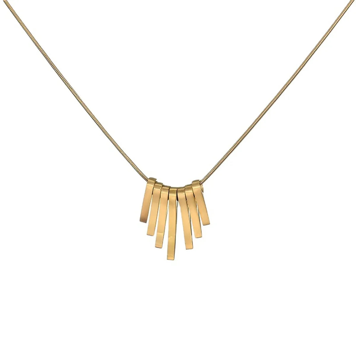 Simple Style Geometric Titanium Steel Plating Necklace