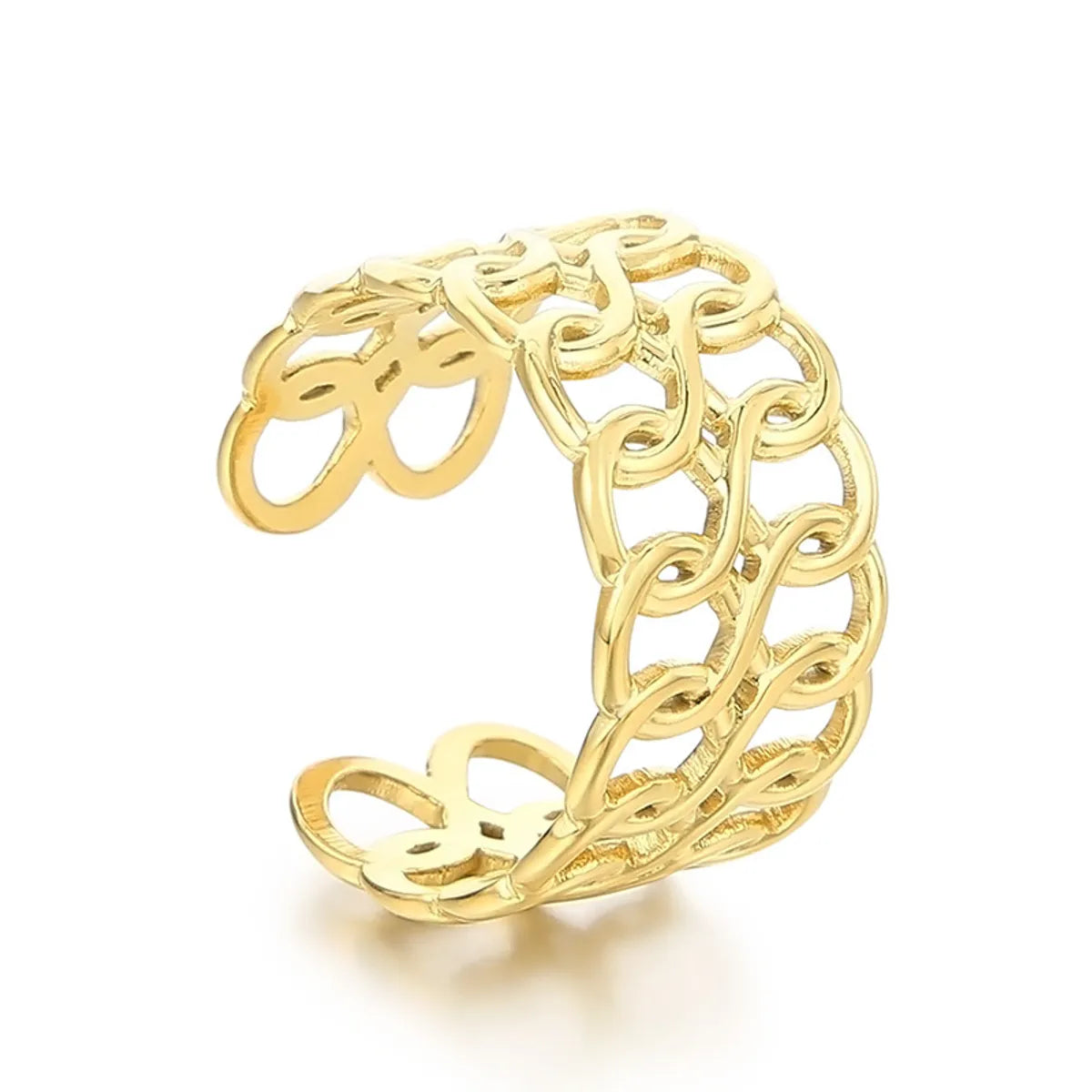 Wholesale Jewelry Simple Style Geometric Titanium Steel 18K Gold Plated Plating Open Rings