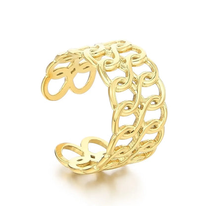 Wholesale Jewelry Simple Style Geometric Titanium Steel 18K Gold Plated Plating Open Rings