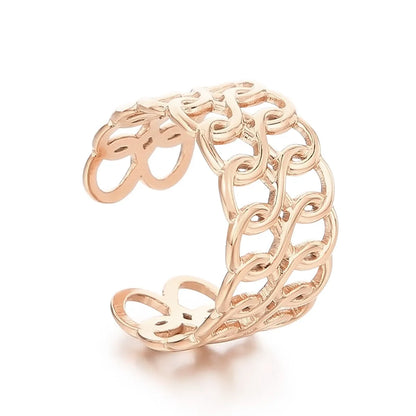 Wholesale Jewelry Simple Style Geometric Titanium Steel 18K Gold Plated Plating Open Rings