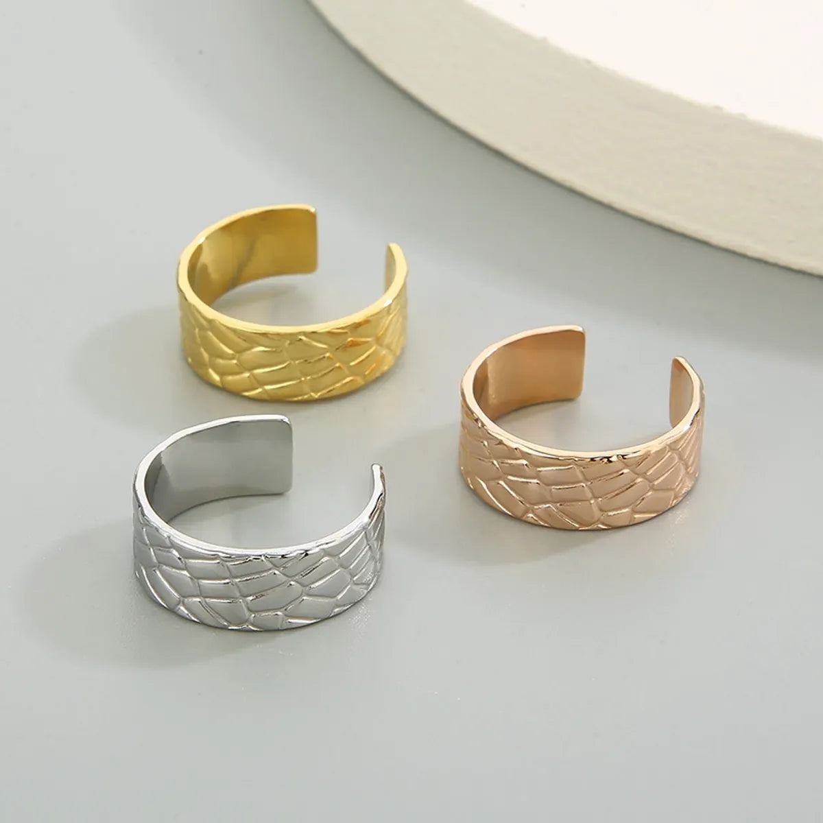 Wholesale Jewelry Simple Style Geometric Titanium Steel 18K Gold Plated Plating Open Rings