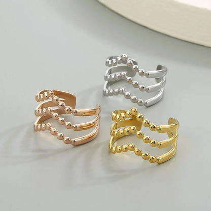 Wholesale Jewelry Simple Style Geometric Titanium Steel 18K Gold Plated Plating Open Rings