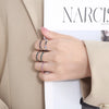 Simple Style Geometric Titanium Steel Plating Rhinestones 18k Gold Plated Rings
