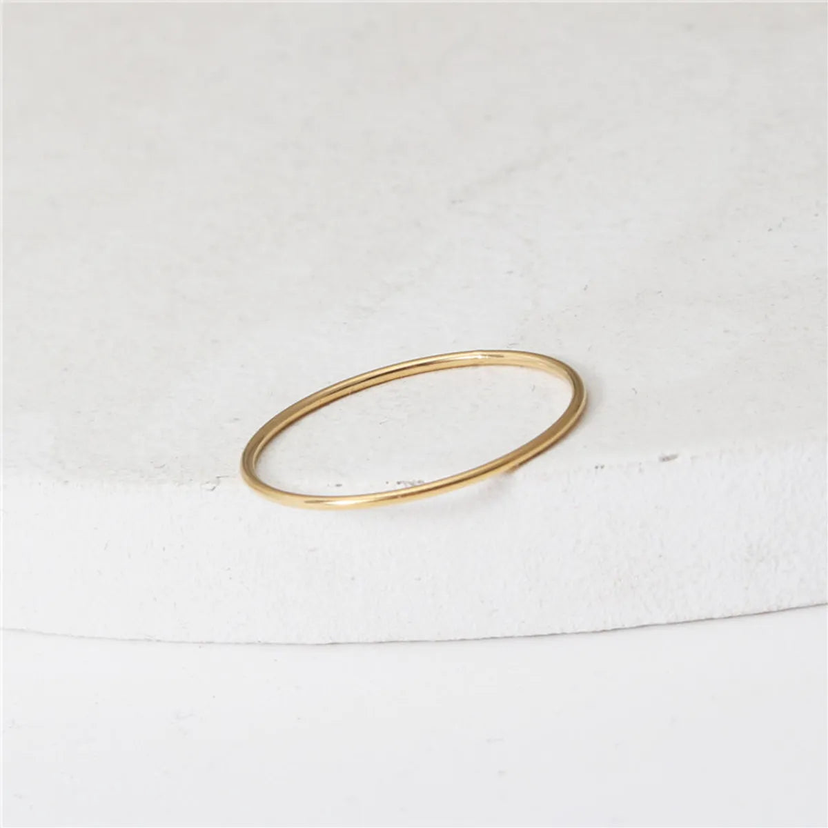 Simple Style Geometric Titanium Steel Plating Rings