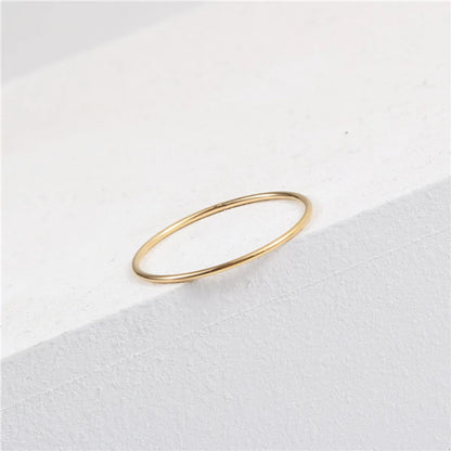 Simple Style Geometric Titanium Steel Plating Rings