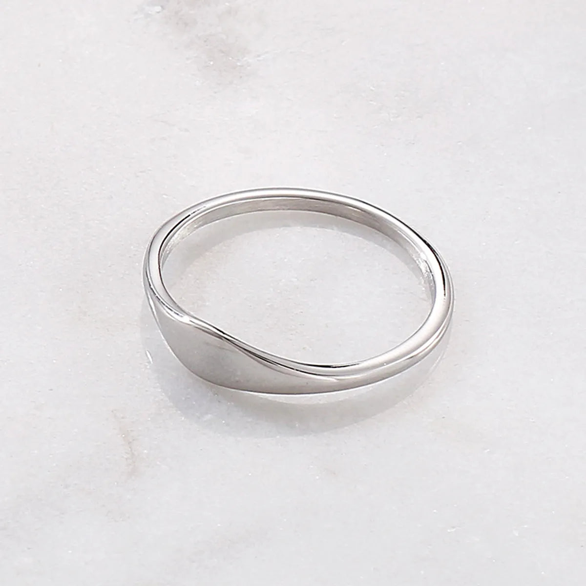 Simple Style Geometric Titanium Steel Plating Rings