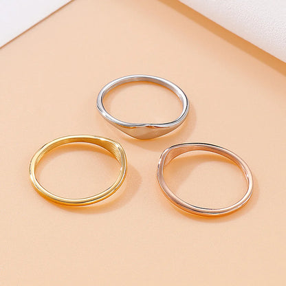 Simple Style Geometric Titanium Steel Plating Rings