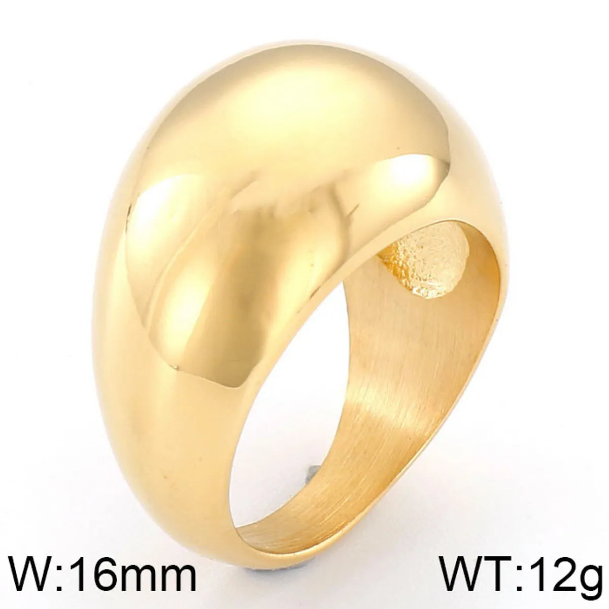 Wholesale Jewelry Simple Style Geometric Titanium Steel 18K Gold Plated Plating Rings